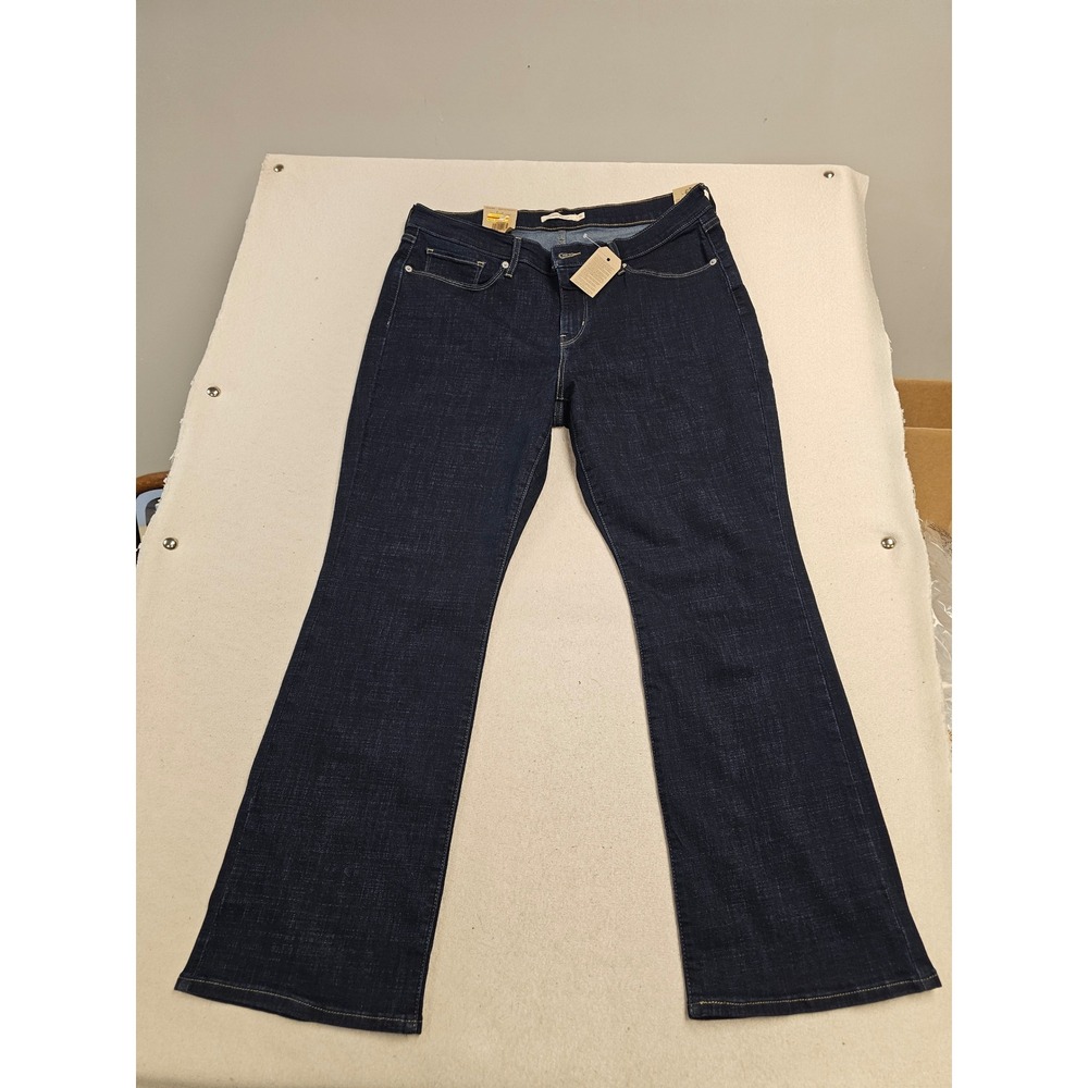 Levis Classic Bootcut Jeans Womens 16 Short W33 L30 Dark Wash Stretch NEW - Picture 5 of 6
